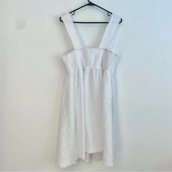 Natural Life-  White Gauze Textured Midi Sundress- L - Picture 11 of 14